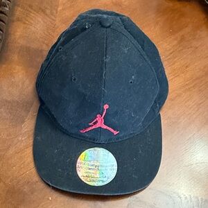Jordan Kids Black Hat with Red Logo